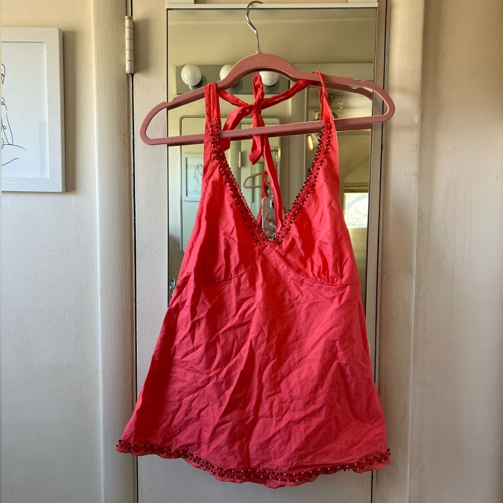 Coral halter top size M